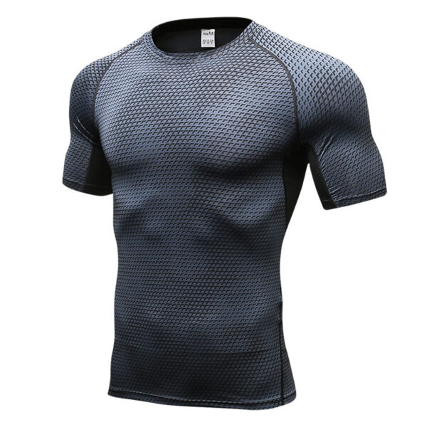 Men's Short Sleeve Quick Drying Clothes 3D Printing Fitness Running Training - Image 7