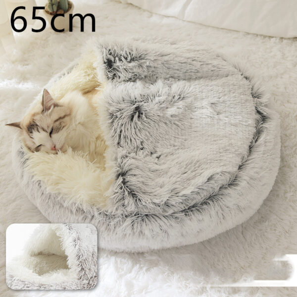 2 In 1 Dog And Cat Bed Pet Winter Bed Round Plush Warm Bed House Soft Long Plush Pets Bed Pet Products - Image 5